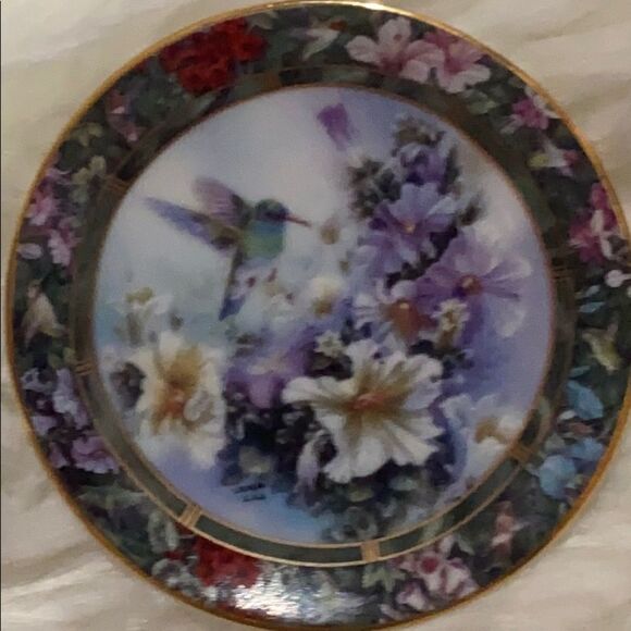 The Bradford Exchange Lena Liu hummingbird Mini Floral Numbered & Signed Plates - Picture 8 of 16